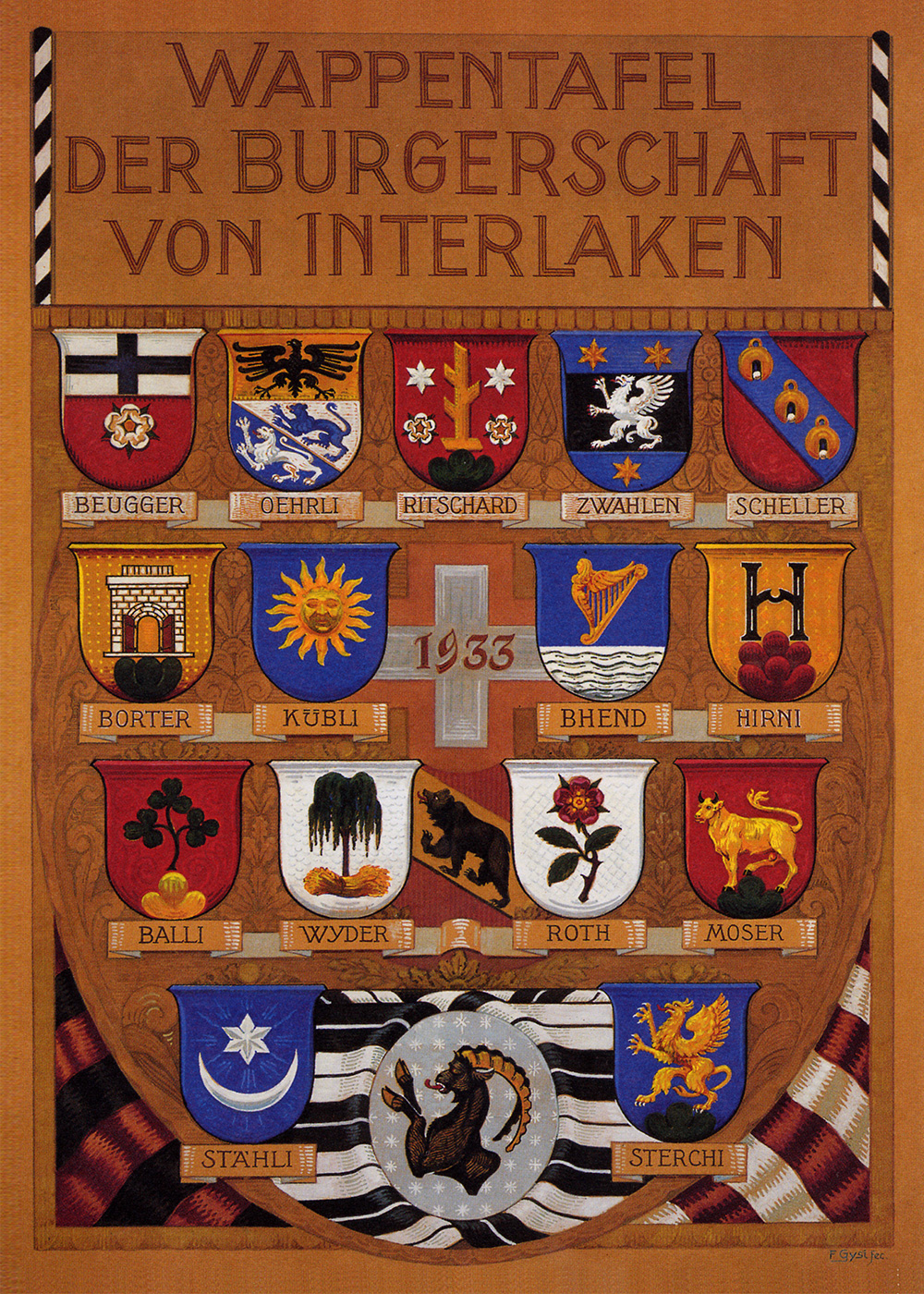 Wappentafel der Burgerschaft von Interlaken